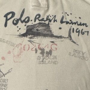 Excellent Condition Boy’s Polo by Ralph Lauren White Nautical Graphic shirt